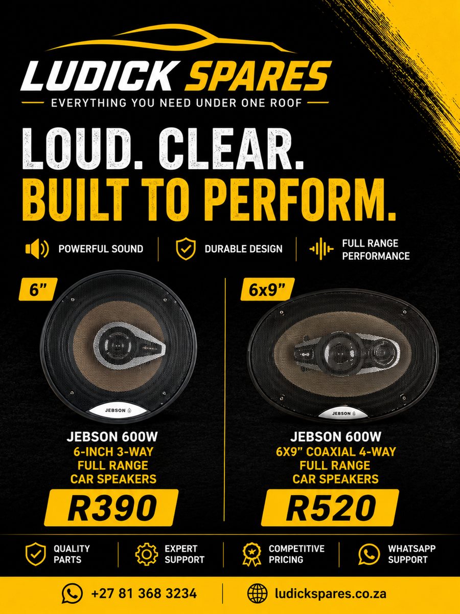 Jebson 600W 6-INCH 3-WAY Full Range Car Speakers